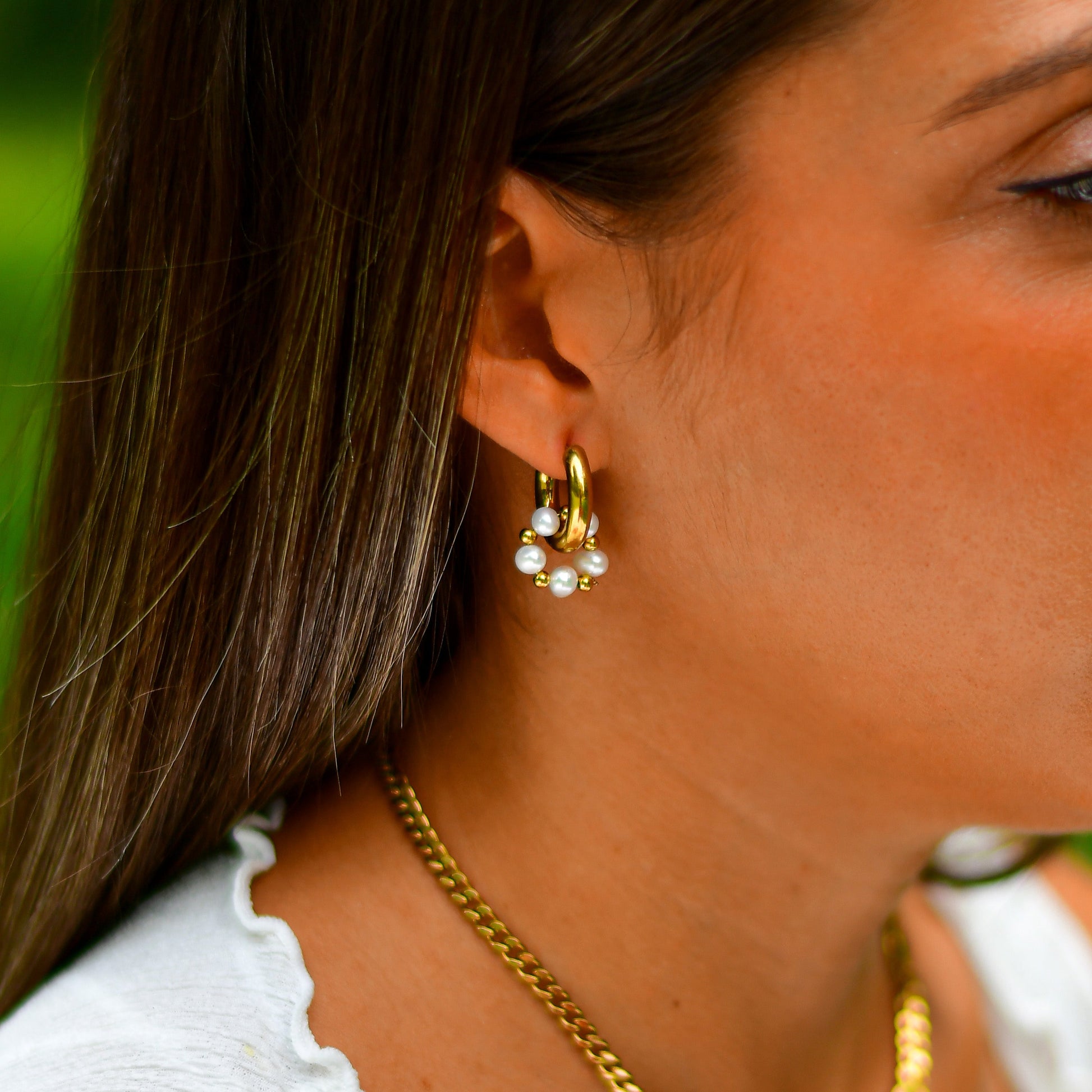Pendientes - Round Pearl